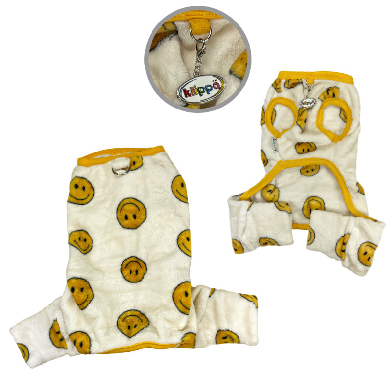 Klippo Ultra Plush Happy Face Dog Pajamas – Sleeveless