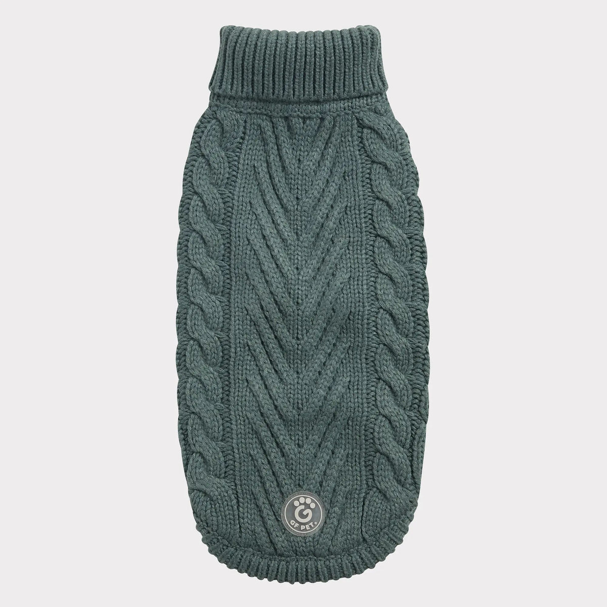 Cable Knit Dog Sweater in Sage Green | GF PET Chalet