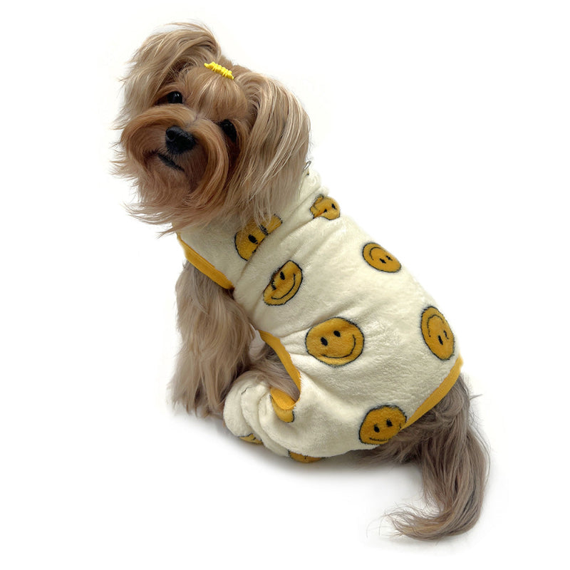 Klippo Ultra Plush Happy Face Dog Pajamas – Sleeveless