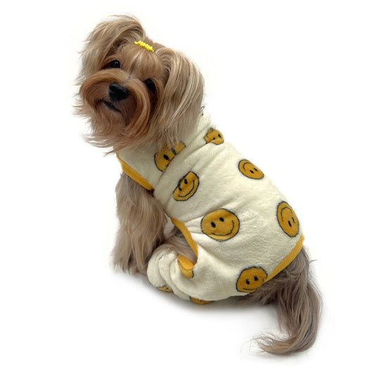 Klippo Ultra Plush Happy Face Dog Pajamas – Sleeveless