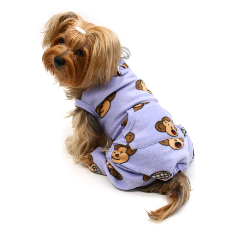 Silly Monkey Lavender Fleece Dog Pajamas – Sleeveless