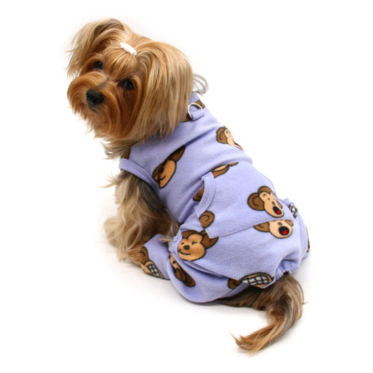 Silly Monkey Lavender Fleece Dog Pajamas – Sleeveless