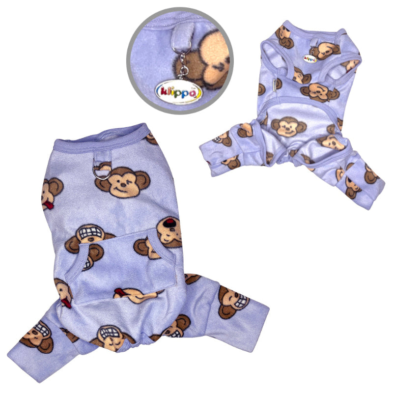 Silly Monkey Lavender Fleece Dog Pajamas – Sleeveless