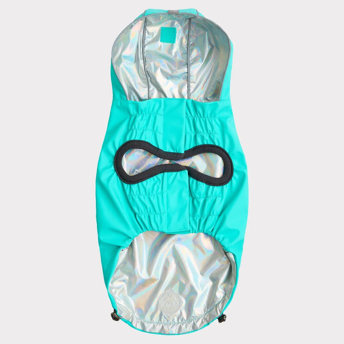 Waterproof Reversible Dog Raincoat with Hood – Neon Aqua