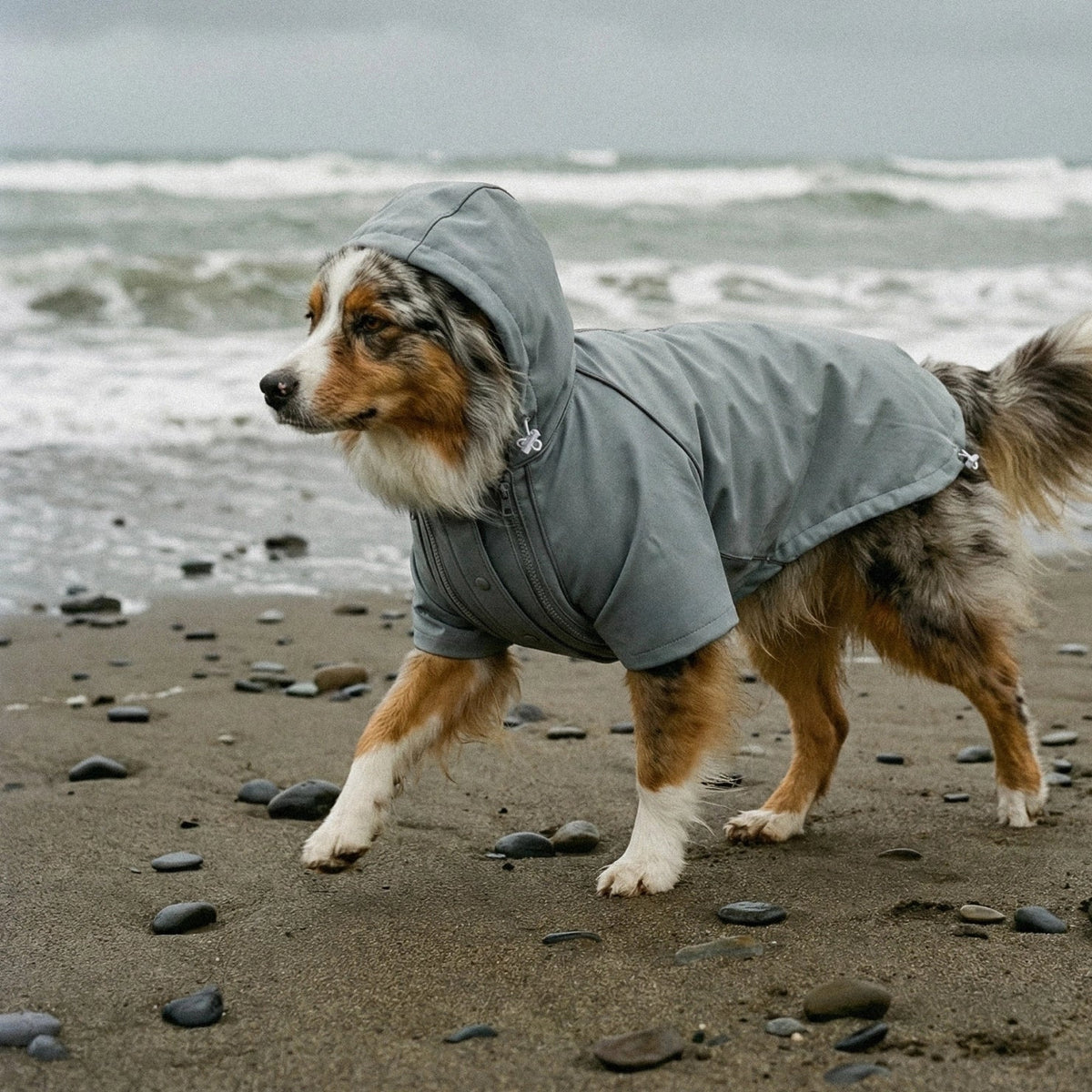 Waterproof Dog Raincoat Grey – Storm Pro All-Weather Protection