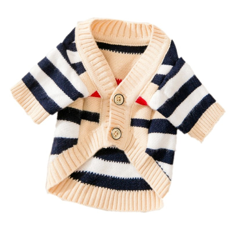 Striped Button-Down Cardigan Sweater for Dogs | Posh Dog Life